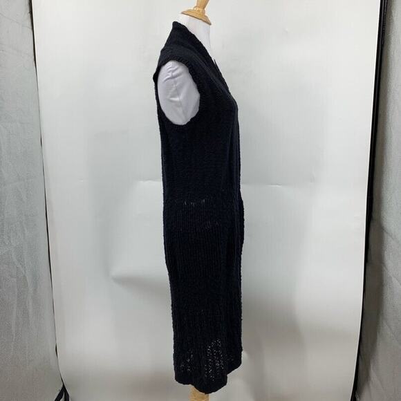 Caslon Cardigan Womens XS Extra Small Black Knit Sleeveless Longline Open Front - Picture 4 of 15